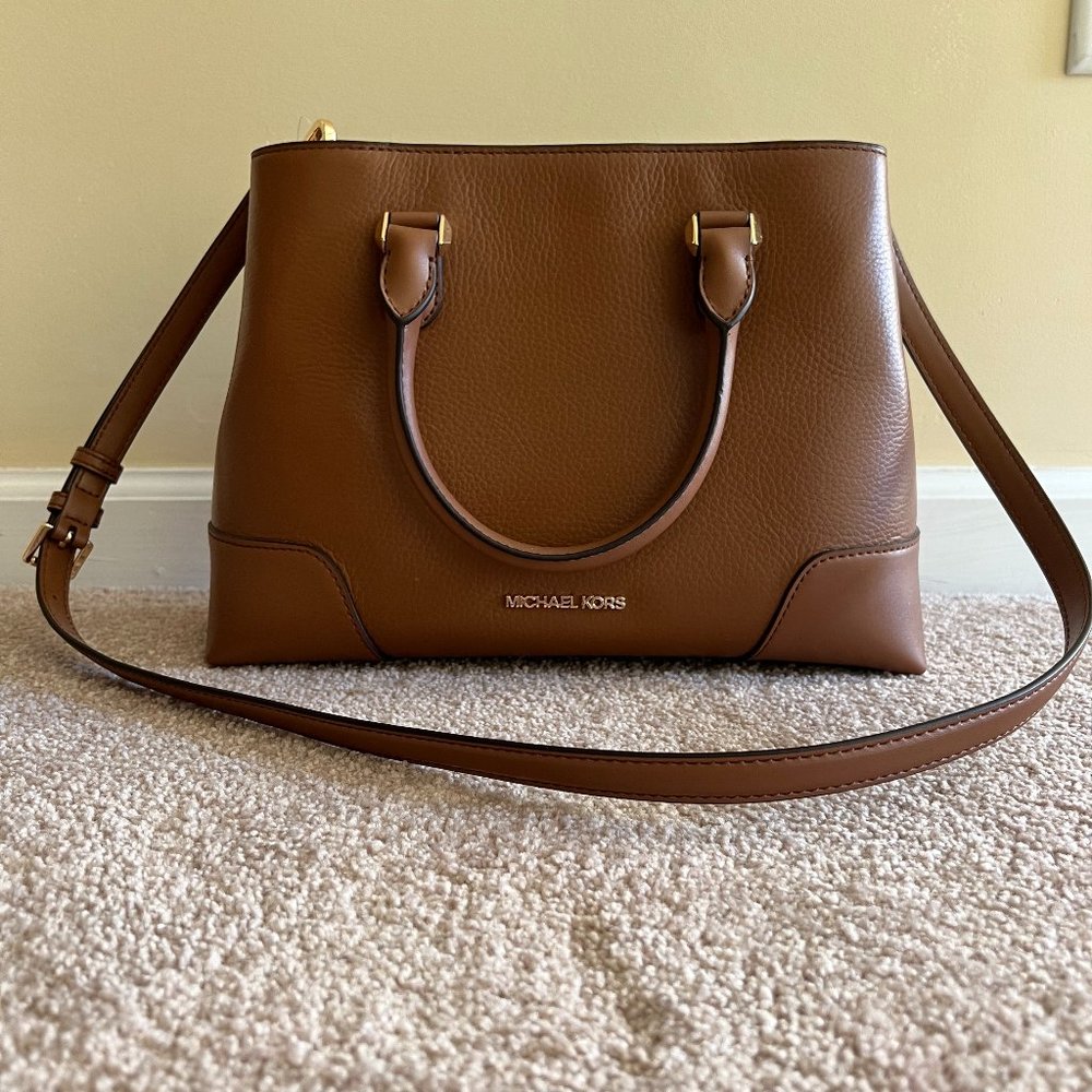 Michael Kors Crosby Medium Brown Leather Satchel